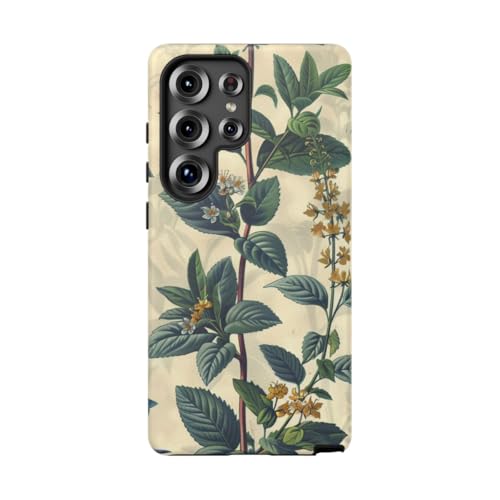 Coque Samsung S25 Ultra rigide mate anti-choc herbes botaniques