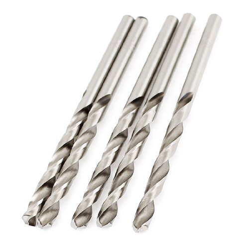 Aexit 5PCS HSS Tool Holder High Speed Steel 4.1mm Cutting Dia Tip Straight Drill Hole Twist Drill Bits Model:28as120qo582