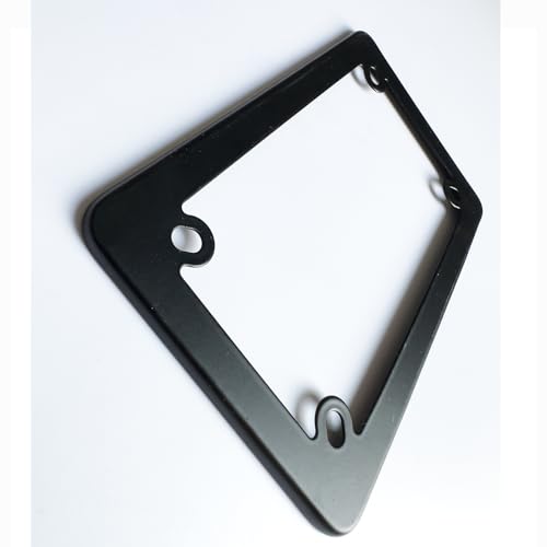 Image of FOTN FTON Black Stainless Steel Motorcycle License Plate Frame Compatible with Harley,Yamaha - Timeproof Motorcycle Tag Frame