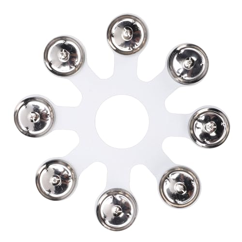 Denash Anillo Ching de Platillo, Pandereta de Hi Hat Portátil con 8 Pares de Jingle de Acero Inoxidable, para Hi Hats Crashes Rides and Stacks