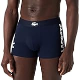 Lacoste Herren 5H1803 Kurze Boxershorts aus Stretch-Baumwolle, Marine/Blanc-Argent Chine, S (3er Pack)