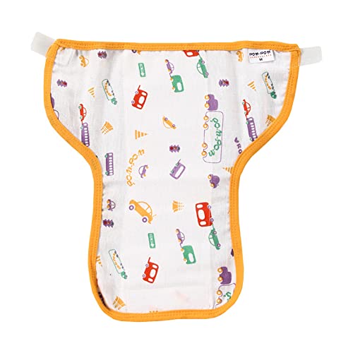 Image of Washable Reusable Printed Welcro Cotton Muslin Nappy, Langot For New Born Baby - Pack Of 5 (Traffic Print 3-6 Months)