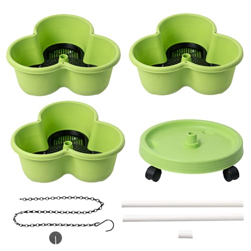Jardinera Vertical Genérico | Jardinera apilable, Macetas de 3 niveles con ruedas extraíbles, Herramientas para verduras, fresas, flores, cocina interior, jardín exterior, patio