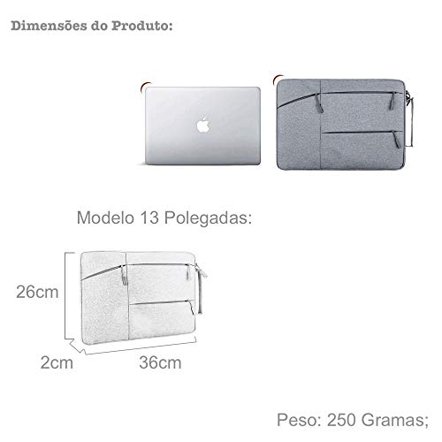 Capa Para Notebook Dell Acer HP Asus Lenovo Samsung Impermeável Slim com Interior de Veludo Alça de