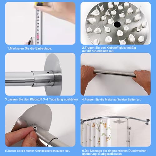 Duschstange L Form Ohne Bohren,70-95CM Edelstahl Einstellbare Duschstange,Wasserdicht Und Rostfrei,Shower Curtain Rod Für Badezimmer und Ankleidezimmer,Umkleideräume,Privatraum,Badewanne(Silber)