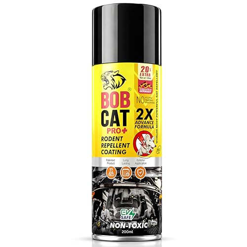 Image of BOB CAT Rat Repellent Spray for Car | Rat Repellent for Home | Anti Rat Spray | Rat No Entry in Cars /Bike /Truck | Protection for Engine & Wire | 200ml - Formulation 20X