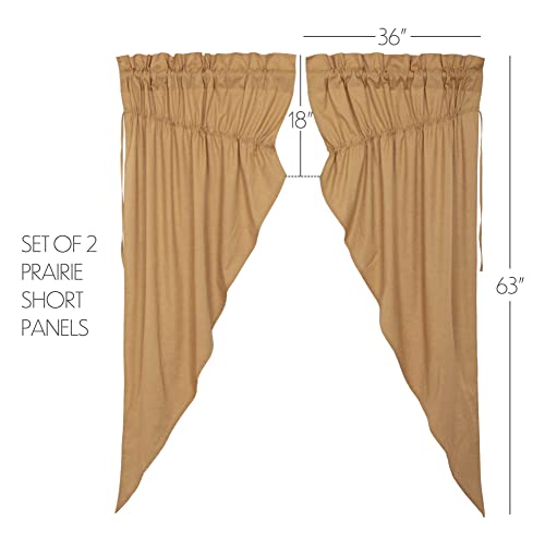 VHC-Brands-Simple-Life-Flax-Khaki-Country-Farmhouse-Window-Curtain-Prairie-Short-Panel-Set-of-2-63x36x18 VHC Brands Simple Life Flax Khaki Country Farmhouse Window Curtain Prairie Short Panel Set of 2 63x36x18