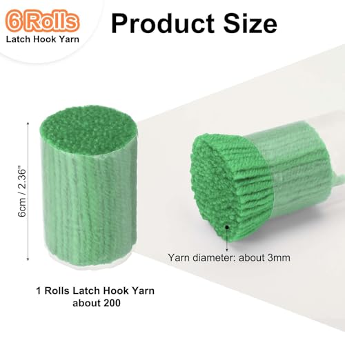 Image of PATIKIL 6 Rolls Latch Hook Yarn, Latch Hook Kit Yarn Precut Hook Rugs Making Crochet Bundles for Latch Hook Rug Adults Beginners Tapestry DIY Craft, Christmas