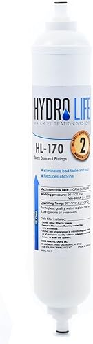 Hydro Life 52101 HL-170 repuesto de filtro de agua para instalar debajo de la cubierta, para control de calidad