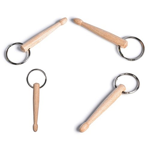 guoYL26sx Keychain Creative Mini Wooden Drum Stick Drumstick Keychain Key Ring Chain Xmas Gift