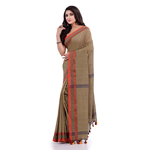 Image of dB DESH BIDESH Women`s cotton saree for woman handloom cotton georgette silk party, wear latest, loveria new, collection farewell soft mulmul linen cotton sarees for women with unstitched blouse