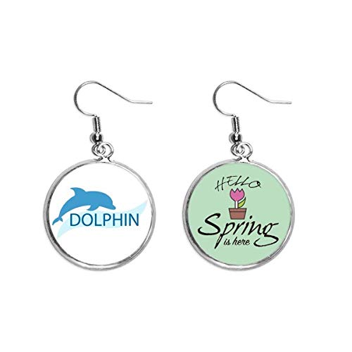 Pendientes de delfín azul joyería colgante decorativa de primavera