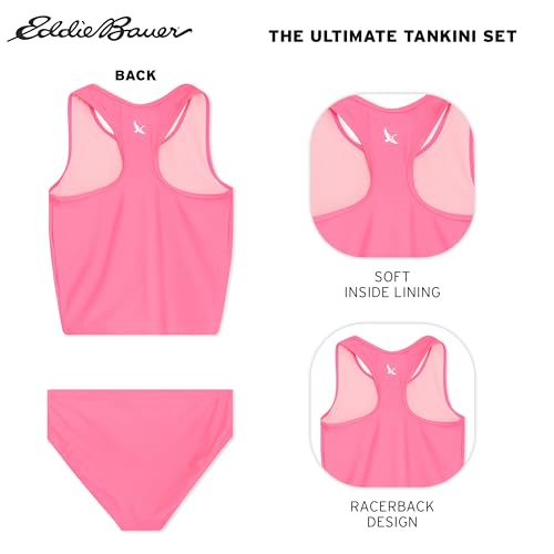 Image of Eddie Bauer Girls' UPF 50+ Swim Bikini Bottom and Racerback Tankini Set