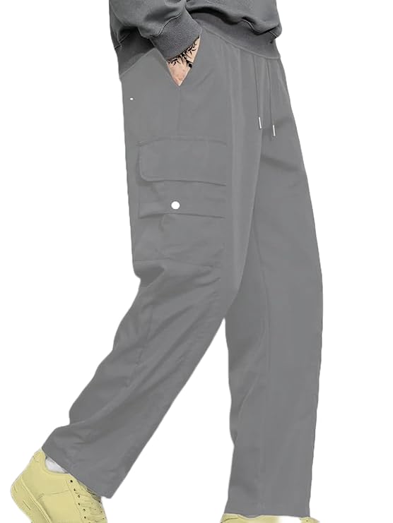 Image of LookMark Men's Cargo Pants Stylish and Comfortable | Men's Cargo Pants with Multiple Pockets | Ideal for Casual Wear, Outdoor Activities, and Everyday Use