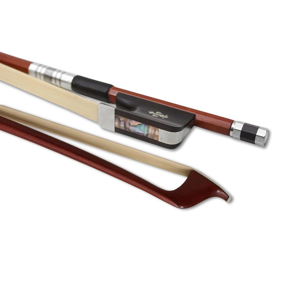 YoungMonic 3/4 Upright Double Bass Bow for String Bass Bows Germany French style Natual Mongolia bow hair ebony frog pearl inlay