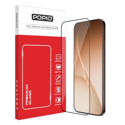 Image of POPIO Military-Grade Gorilla Tempered Glass for Oppo Reno 15 Pro /Reno 16 | 9H Hardness, Edge-to-Edge, Bubble-Free