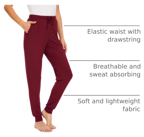 Image of GYS Women's Pajama Pants - Viscose Made from Bamboo, Joggers Pants with Pockets Comfy Lounge Sleep Pants Pj Bottoms