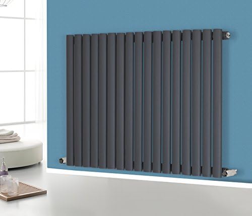 NRG Horizontal 600x767 Oval Column Designer Radiator Central Heating Single Panel Anthracite