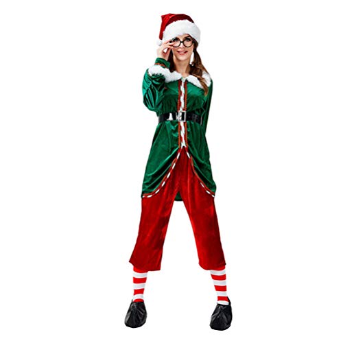 PengGengA Déguisement Elfe de Noël, Cosplay Carnaval Outfits Robes de Noël Costume de Lutin Femme (Féminin #1, S)