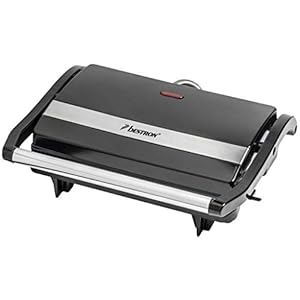 Bestron Sandwichmaker, panini contactgrill met antiaanbaklaag, 750W, zwart