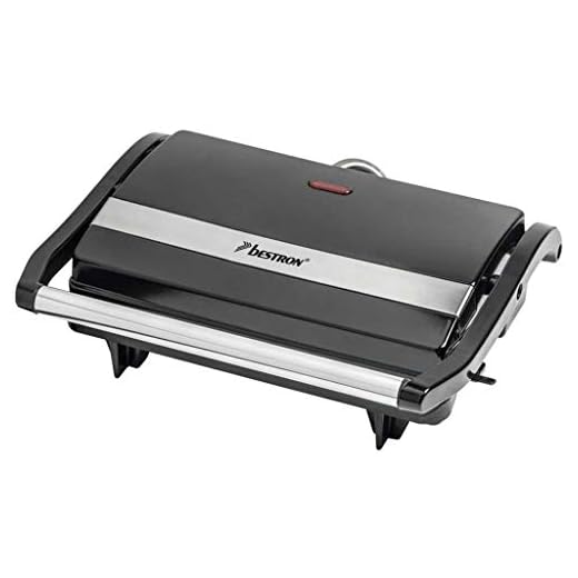 Bestron Sandwichmaker, panini contactgrill met antiaanbaklaag, 750W, zwart