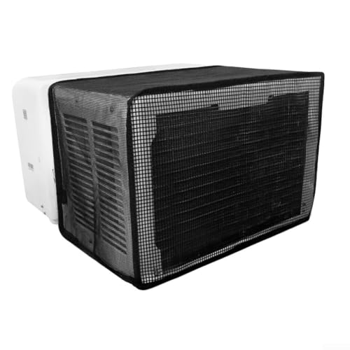 U- förmige Fenster- Klimaanlagenabdeckung, staubdicht, Schneeschutz, atmungsaktiv, Dual- Density- Netz- PVC, passend für 51 x 30 x 34 cm, für Midea- Einheiten, schwarz, ganzjähriger Wetterschutz