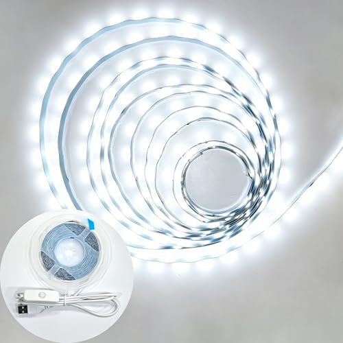 Tira de LED flexible USB 2m blanca fría con interruptor miniatura 2