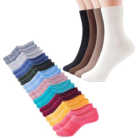 IDEGG Women and men socks for 10 Pairs no show and 4 Pairs crew socks Cover