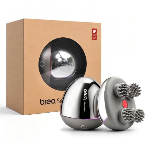 Breo Scalp Mini Pro Masseur tête électrique pétrissant anti-stress,Argent