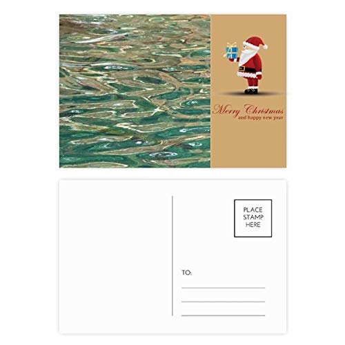 Cartes postales de Père Noël bleues : lot de 20 avec élégantes ondulations