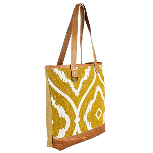 Bolso Tote de cuero y tela reciclada KPL miniatura 4