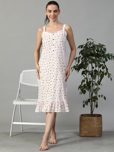Image of Women Printed Cotton Nighty Nightdress Maxi S /M /L /XL /2XL.