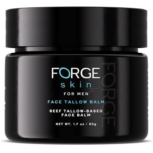 FORGE SKIN® Wrinkle Defense Beef Tallow Balm for Men [TALLOW-BASED] Moisturizer for Face Hydration - Hydrating Anti Aging Skin Cream - Natural Facial Skincare Lotion with Essential Oils (1.7 OZ)