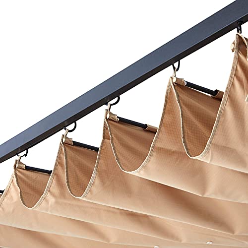 Abccanopy Patio Pergola 10X10 - Outdoor Sun Shade Canopy With Retractable Shade For Garden Porch Backyard (Khaki) #TOP5