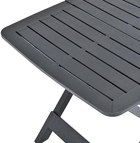 Ksodgun Plastic folding garden table, modern style outdoor leisure garden table, family gathering garden table 79 x 72 x 70 cm-anthracite