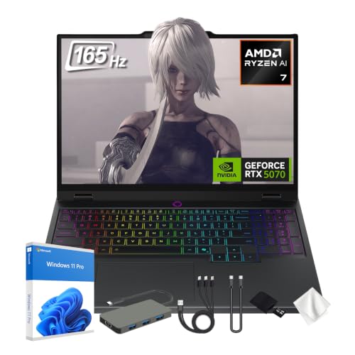 Image of Lenovo Legion 5 15.1 inch 165Hz WQXGA OLED Gaming Laptop, AMD Ryzen AI 7 350, NVIDIA GeForce RTX 5070 8GB, 32GB RAM, 2TB Storage(1TB SSD+1TB Docking Station Set), RGB Backlit Keyboard, Win 11 Pro, Black