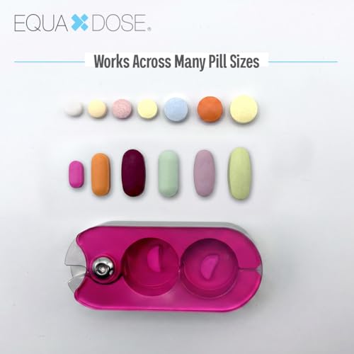 Image of EQUADOSE Pill Splitter with Premium and Durable Aluminum Blades, Pink | Safely and Cleanly Cuts Small and Large Tablets, Vitamins, and Pills, Tablet Divider for Accurate Medication Dosing