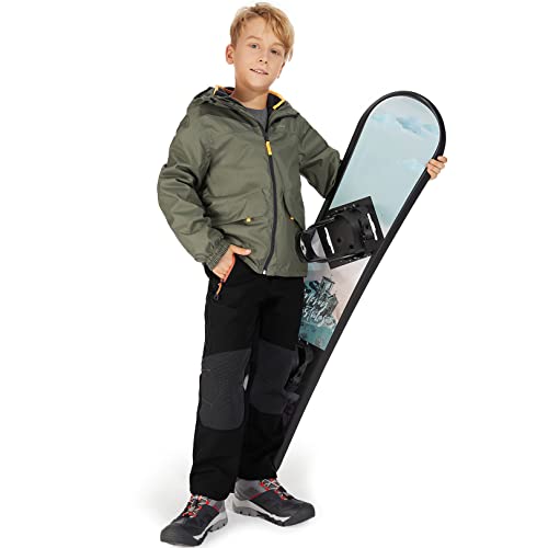 Jessie Kidden 170801-16010-BLACK-L Kids Boys Girls Youth Waterproof Windproof Hiking Ski Snow Pants Elastic Waist Warm Insulated Fleece Lined Winter Pants  thumb #7