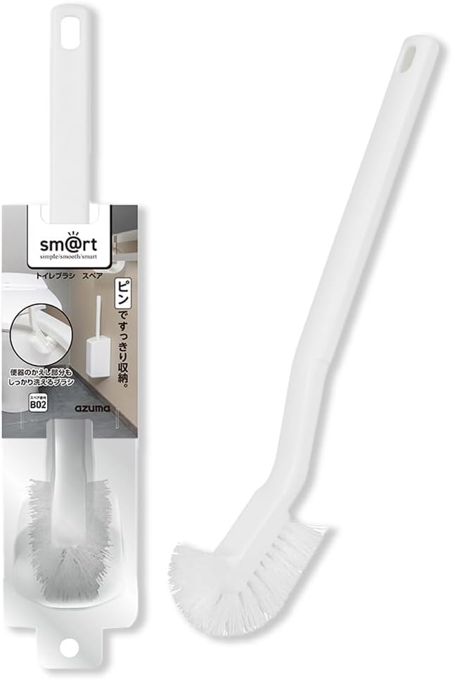 Azuma Toilet Brush Spare sm@rt Toilet Brush with Case Spare Brush Stand, Wall Hanging, Compact, Floating Storage, Monotone, Simple, Toilet Brush SP sm@rt-SQB02