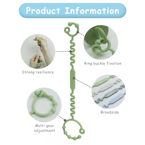 Image of SNOWIE SOFT 2Pcs Anti Lost Silicone Pacifier Holder Links for Baby Toddlers Pacifier Attachable Links for Stroller, Crib, Tilasmi Moti for Teething Babies Original Soft Safety Baby Teether Toys