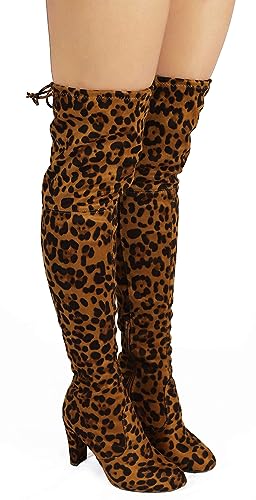 Wild Diva Amaya-01 Women's Thigh High Sexy Over The Knee Pullon Trendy Comfortable Chunky High Heel Boots4