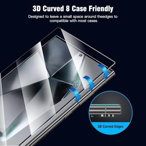 Image of SHILD (2 Pack Screen Protector for Samsung Galaxy S24 Ultra - Tempered Glass with Easy Installation, Military-Grade Protection, Ultra Tough, Anti-Scratch, Perfect Fit (6.8 inch)