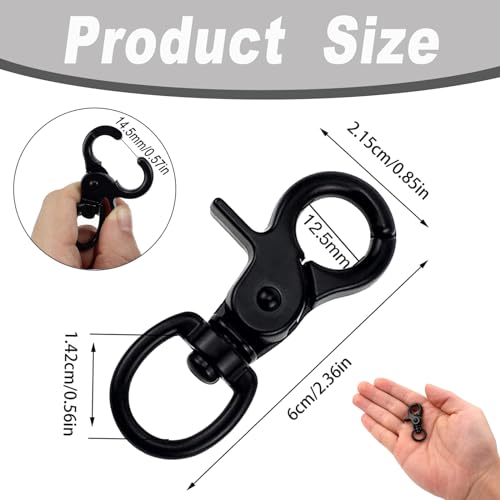 5 Stück Scherenkarabiner Klein, Karabinerhaken Wirbelkarabiner, Schnapphaken mit Drehgelenk, Hundeleine Karabiner, Robust Bolzen Karabiner, für Hunde Gepäckschnalle Drehbar