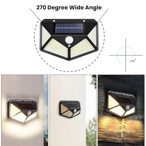 Image of Catron Solar Light Motion Sensor LED Solar Garden Lights Outdoor Waterproof,Solar Security Lights for Balcony Terrace Compound Gate Backyard (Pack of 1)