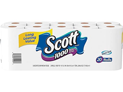 Image of Scott 1000 Sheets Per Roll Toilet Paper, Bath Tissue, 20-Rolls