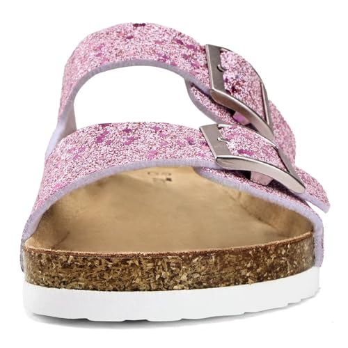 Image of Torotto Kids Sandals Boys Girls Slide Summer Non-slip Cork Glitter Toddler Slippers with Adjustable Straps for Indoor & Outdoor