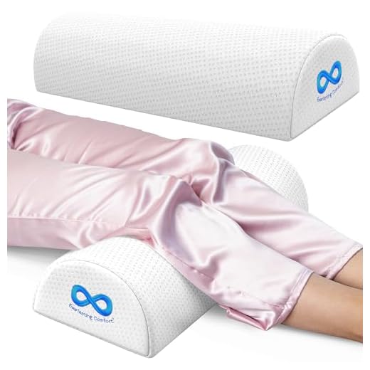 Everlasting Comfort Under Knee Pillow for Back Sleeping - Memory Foam Half Moon Leg Bolster Pillow for Back Pain, Thoracic Support