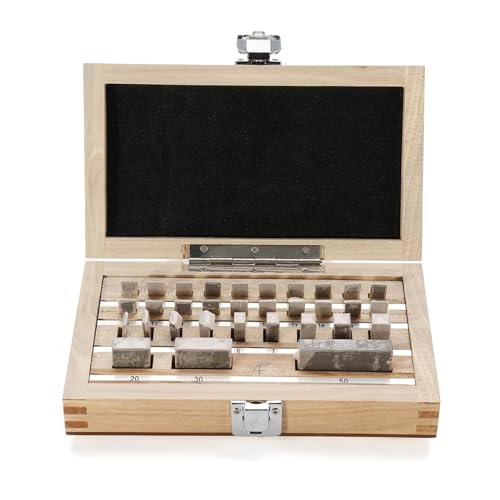 Gage Blocks 32pcs Block Gauge Set Steel Metric Woodworking Gage 0 Slip Inspection 1.005-50mm Caliper Tool for & Measurement Dimensional Calibration