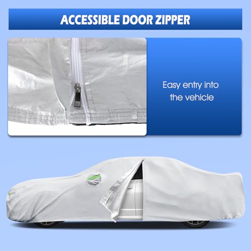 Image of Car Cover Custom Fit for Dodge Charger 2006-2026, Migaven Waterproof Full Exterior Cover Sun Rain Protection with Door Zipper and Cotton Lining