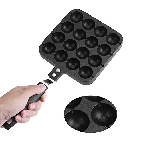 Panela Takoyaki de ferro fundido de 16 furos frigideira de ferro fundido antiaderente panela taoyaki